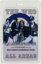 The Who 2013 Quadrophenia Concert Tour All Access Laminated Backstage Pass 
