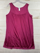 Vtg Vanity Fair Silky Nightgown Sz L Pink Nightie Sleeveless Satin V Neck