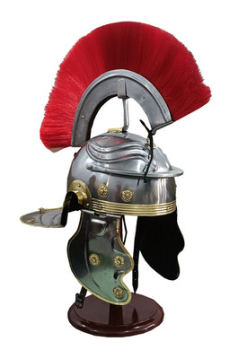Roman Centurion Helmet with Red Plume Handcrafted Medieval Armor for Adult