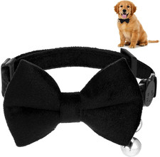 Bow Tie for Dogs, Adjustable Dog Bowtie, Dog Bow Tie Collar with Small Bell Qu