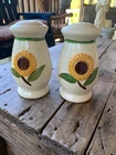Vintage Shawnee Sunflower Salt & Pepper Shakers Ceramic with Stoppers 5” - 1940s