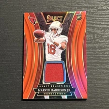 2024 Select Marvin Harrison Jr. Red Prizm RC Draft Selections Color Match Patch