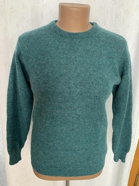 Women Sweater Turquoise Wool 38