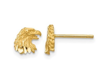 Kleine 14K Gelbgold Adler Charm Ohrstecker