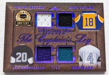 🔥#/12 GRETZKY LUC BLAKE TAYLOR QUAD RELIC 2020-21 LEAF IN GAME USED ITG CAPTAIN