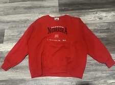 Vintage 90s Lee Sport Nebraska Huskers Sweatshirt Mens L Crewneck Embroidered