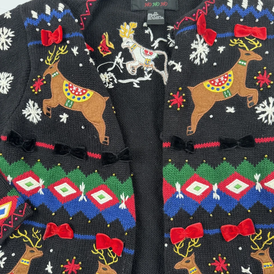 Hampshire Studio Sweater Womens Petite Small Reindeer Christmas Holiday Festive - Image 2 of 4