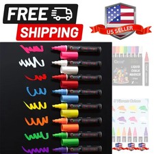 8 Pack Liquid Chalk Markers,Dry Erase Markers  Window Markers for Blackboard...