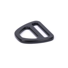 Country Brook Design 1 Inch Black Double Bar D-Rings, 25 Pack