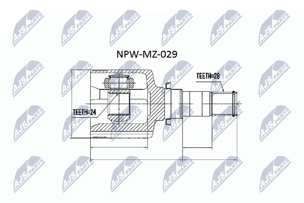 Gelenksatz Antriebswelle NTY NPW-MZ-029 FüR CR BK Mazda CR19 Bkep Crew-image