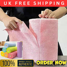 Reusable Microfiber Cleaning Cloths Dish Rags Washable Paper Towel Roll UK