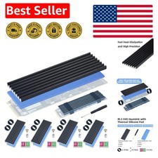 5 Pack M.2 NVMe SSD Heatsink Cooler with Thermal Pad for PS5/PC Black 