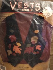 1996 Applique Vest Craft Kit Autumn Fall Sew Sealed Dimensions 62089