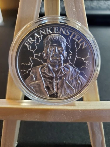 1 OZ .999 Silver Round Bullion INTAGLIO -Frankenstein Horror Series