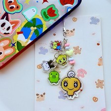 tamagotchi/Memetchi double sided tassel acrylic phonecharm phonestrap