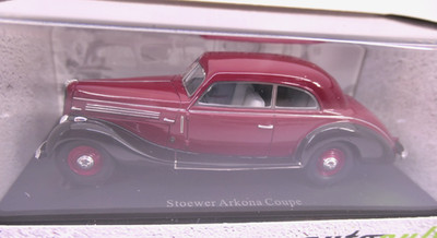 Autocult 1:43 - Stoewer Arkona Coupé - weinrot / schwarz - 02027 - (34)