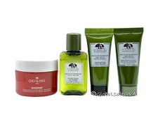 Origins Ginzing Gel Cream 1 Oz Mega-Mushroom Micellar Lotion 4-Pc Travel Set