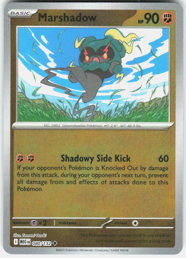 Marshadow Reverse Holo Uncommon ME01: Mega Evolution 080/132 NM
