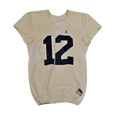 Michigan Wolverines 12 2016 Practice Used White Jordan Brand Jersey