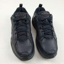 Nike Air Monarch Sneaker Mens 10 4E Wide Black Leather Walking Shoe 416355-001