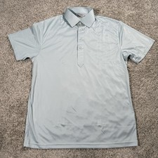 Collars and Co Polo Shirt Mens Medium Blue Dress Performance Short Sleeve Golf