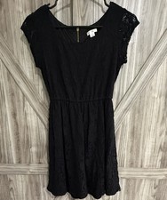 Xhilaration Black Lace Short Sleeve Dress size Small