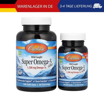 Carlson, Wild Caught Super Omega-3 Gems , Fischöl-Konzentrat aus wild gefangen F