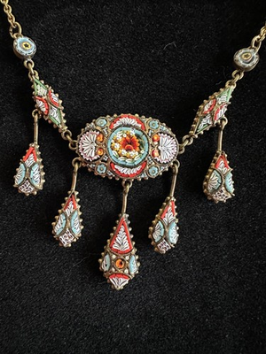 #ad Vintage Antique ITALIAN MICROMOSAIC Jewelry Necklace $287.00