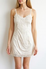 VTG Wonder Maid Fine Lingerie Lace Satin Slip Dress M Antron Nylon Babydoll