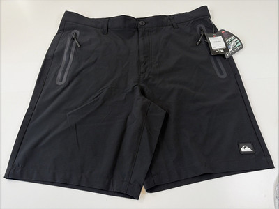 Quicksilver Anthracite Shorts Mens Lightweight Black Zip Pockets Size 36