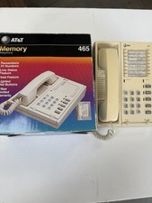 Vintage AT T Memory Telephone 465 Corded Landline Phone With Box
