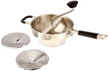 Food Mill W/3 Grinding Sizes 17" x 8.25" x 3.75" for Versatile Textures in Sou