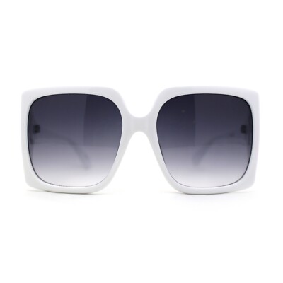 Chic Mod Vibes Two-Tone Square Sunglasses Womens Mod Luxury Squared Chic Plastic Fashion Sunglasses | eBay main image 4