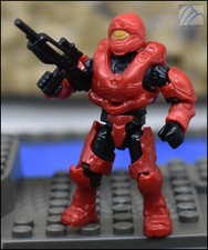 FIGURA HALO MEGA CONSTRUX BLOKS AGUIJÓN ESPARTANO ROJO CON RIFLE DE BATALLA