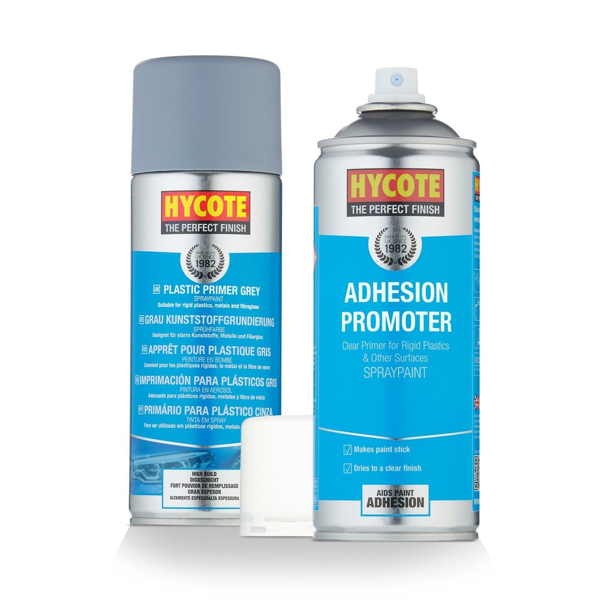 Hycote Spray Paint Grey Plastic Primer 400ml Adhesion Promoter 400ml Kit