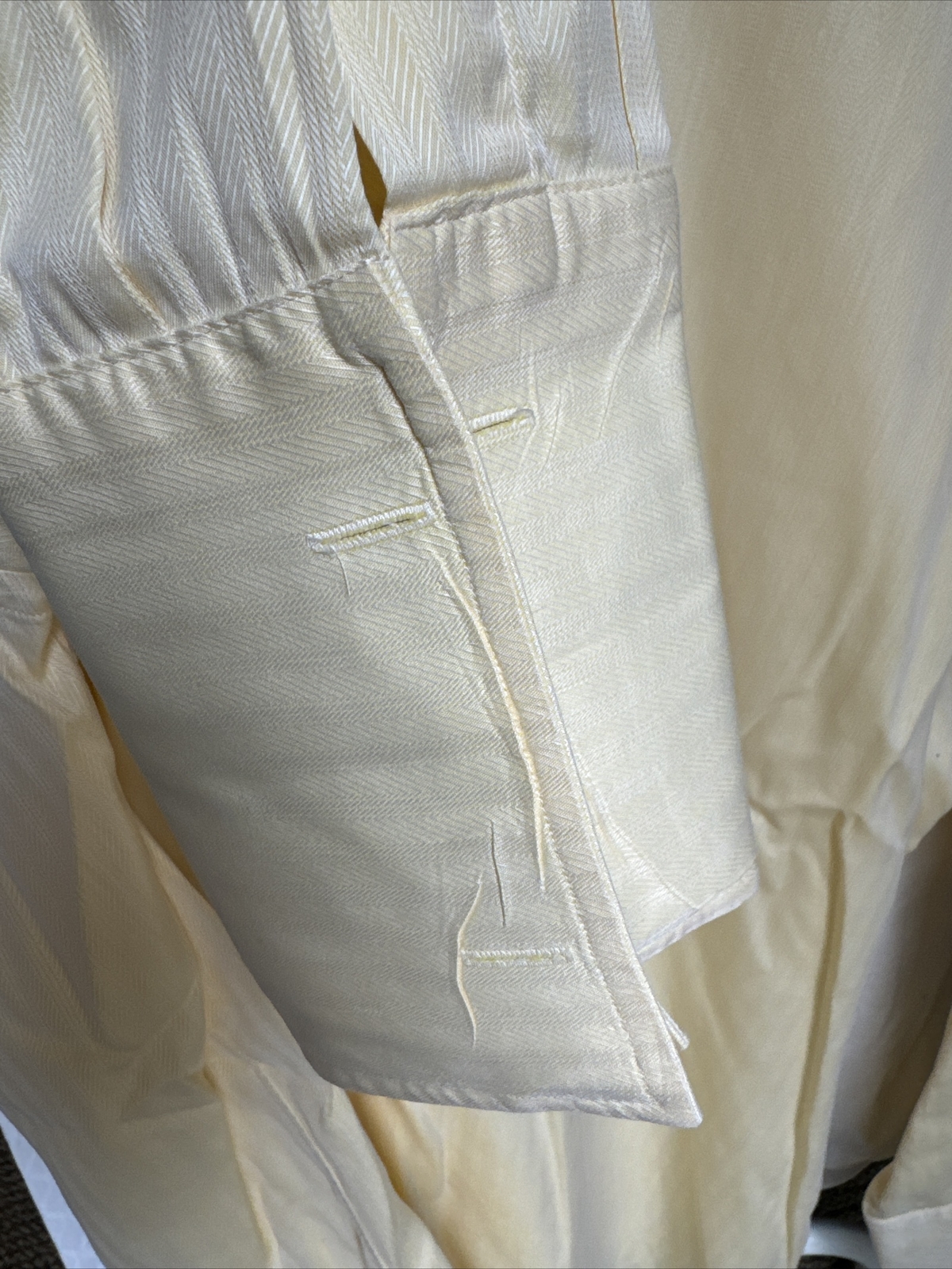 Robert Talbott Yellow Button Front Dress Shirt Me… - image 3