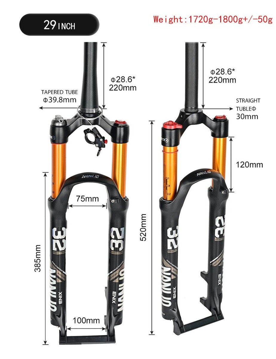 MTB Bicycle Front Suspension Air Fork 26/27.5/29 Inch Mountain