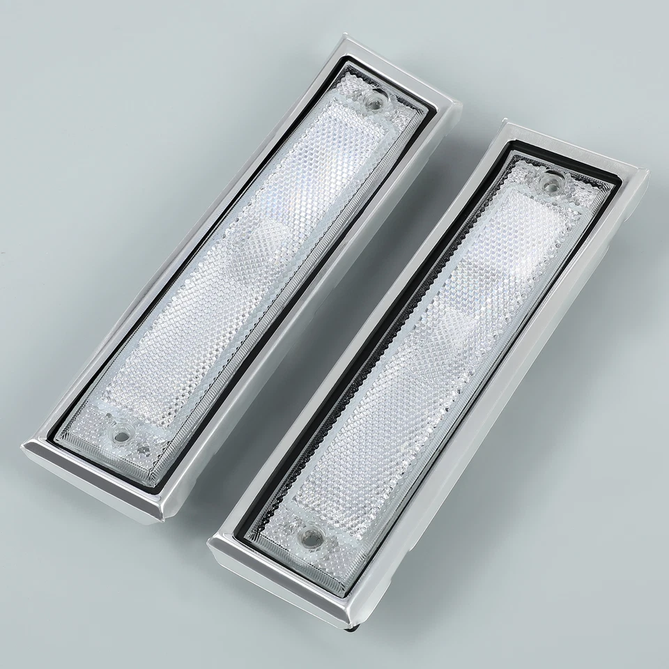 Pair Front Signal Side Marker Lights Clear Fit For 81-91 GMC Chevy Pickup Truck - Image 2 of 4