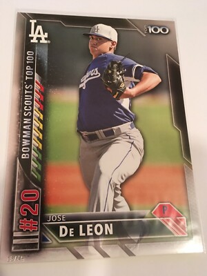 2016 Bowman Scouts Top 100 Jumbo 5x7 Jose De Leon Dodgers BTP20 # d /49