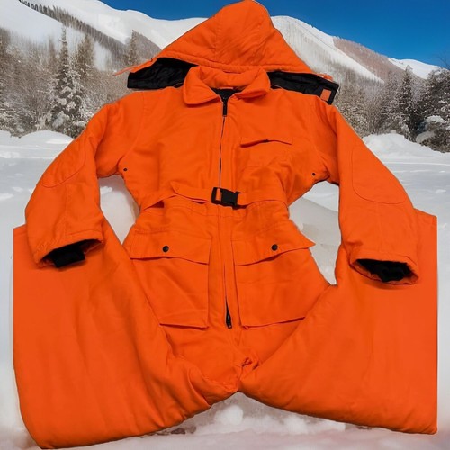 WINCHESTER Orange Hunting Suit High Vis Hooded Coveralls Insulated Men’s LARGE