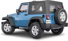 Fabric Only Replacement Soft Top For 13-18 Jeep Wrangler Jk 2 Door Black Diamond
