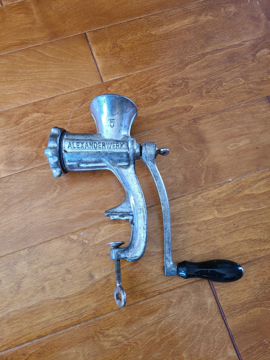 vintage an・an no.5 Vintage Alexanderwerk #5 Antique Meat Grinder Chopper w/ Wood