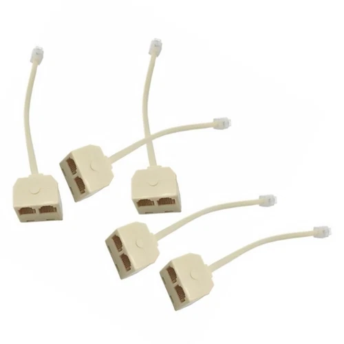  5 Pcs Landline Splitter Double Phone Jack -Adapter Splitter-Adapter