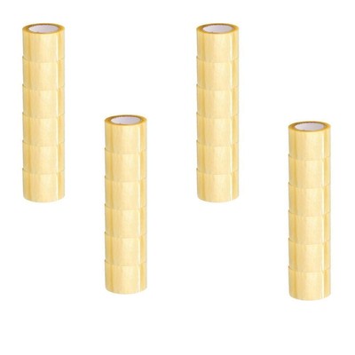 24 Rolls Yellow Transparent Hybrid Packing Sealing Tape 1.75 Mil, 3'' x 110 Yards