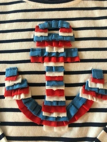Boden Johnnie b Girls Long sleeve anchor tee Size 13-14 - Picture 2 of 3
