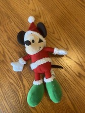 Disney Store Santa Claus Mickey Mouse Plush Stuffed Animal Christmas Mickey