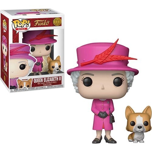 Nip Funko Pop #01 Royals Vinyl Figure Queen Elizabeth Ii With Corgi Figurine