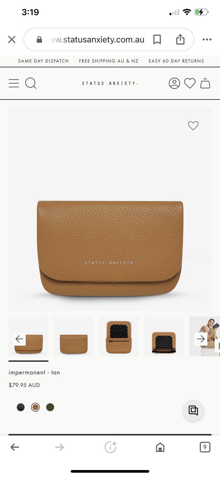 Status Anxiety ‘Impermanent’ Womens Dusty Pink Leather Wallet/Purse