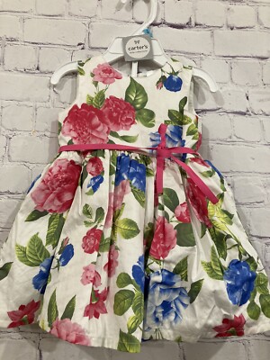 Carters girls sz 6 floral poplin pink blue flowers formal dress set lined tie | eBay Carters girls sz 6 floral poplin pink blue flowers formal dress set lined tie | eBay