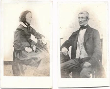Photo CDV Aged Couple with Ghost Spiritist Halo Effect by Lagriffe Paris ca 1865